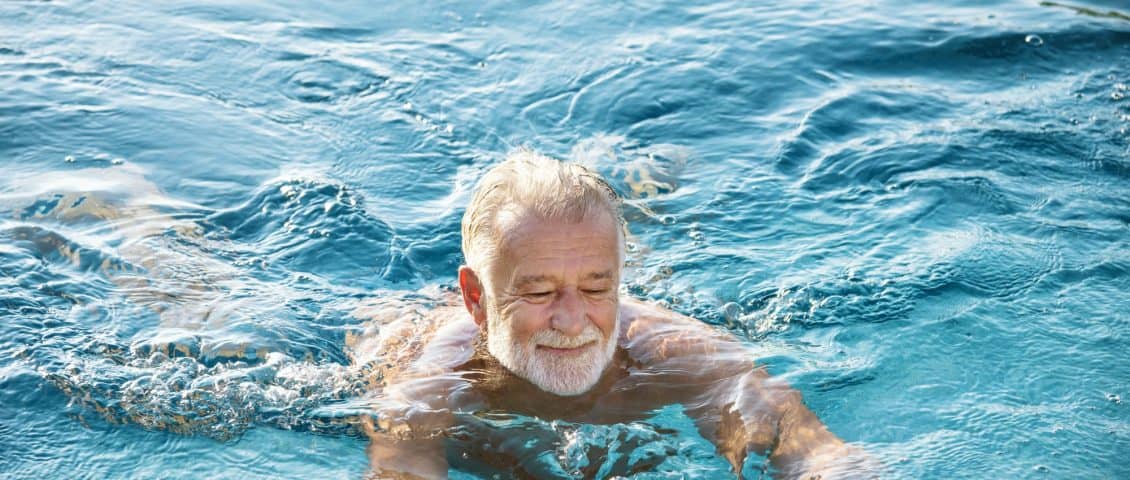 Mature man in a swimming pool